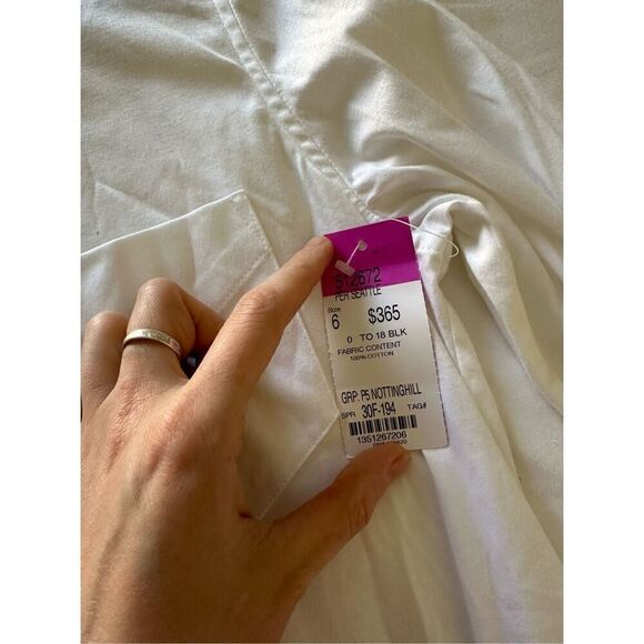 NWT Per Se White Button Up Cotton Shirt Size 6 - Picture 4 of 8